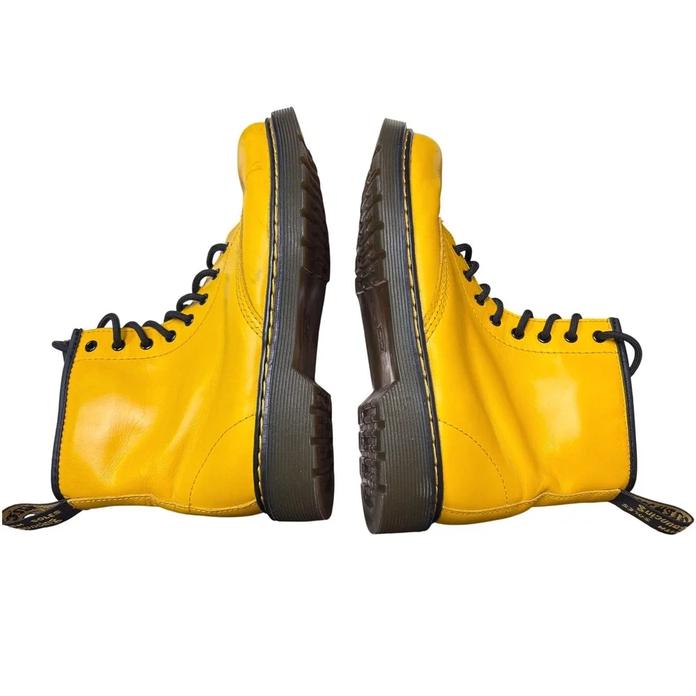 Dr Martens Yellow Side Zip Leather Boots Unisex 1460 J Msz 4 Lsz 5 JY004 SH 08 U